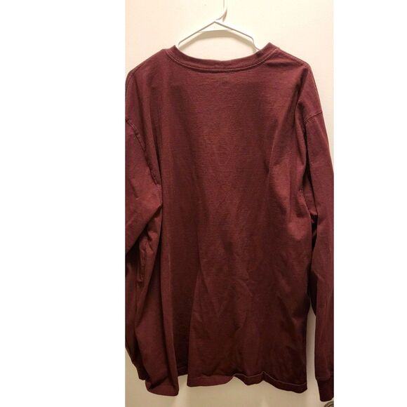 Carhartt Men's Heavyweight Long Sleeve Shirt XL Burgundy color - Picture 4 of 5